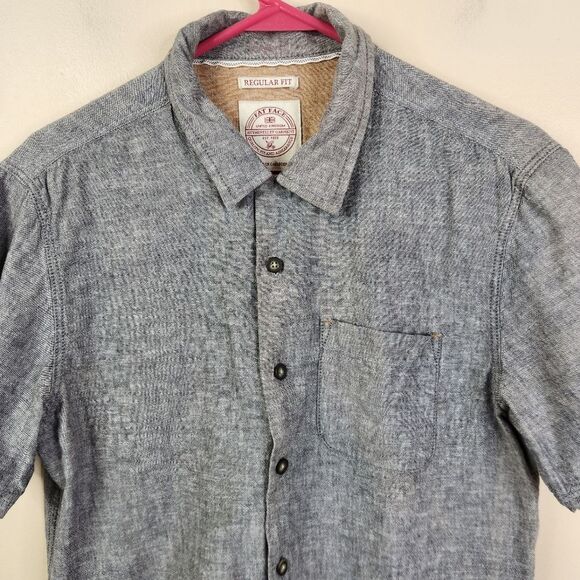 Fat Face Regular Fit Linen Cotton Blend Short Sleeve Button Down Shirt Small - Picture 2 of 8